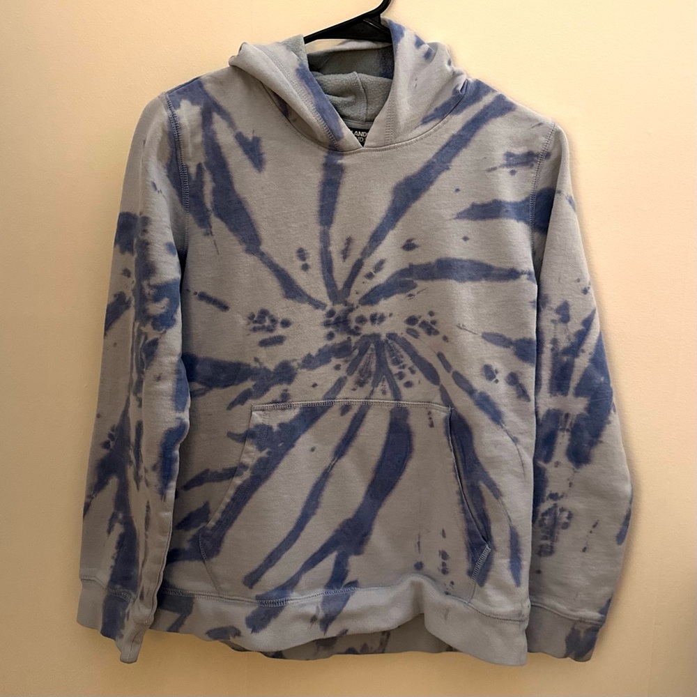 Lands' End Blue Tie-Dye Youth Hoodie